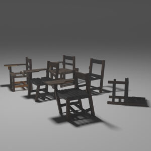 Broken Wooden Arm Chair