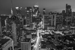 Makati Ave at Night in Black 1
